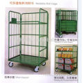 Warehouse logistic equipment roll cage with 4 wheels